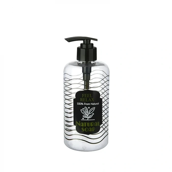 ieg™ Şeffaf Sıvı Sabunluk Yuvarlak Plastik Pompalı 500 Ml