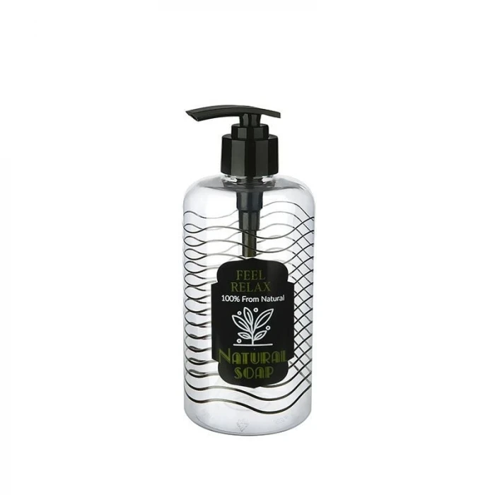 ieg™ Şeffaf Sıvı Sabunluk Yuvarlak Plastik Pompalı 500 ML