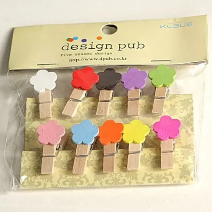 ieg™ Şekilli Renkli Ahşap Mandal Seti (10lu Paket)