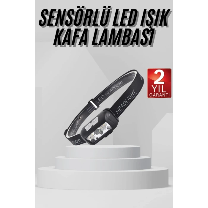 ieg™ Sensörlü Şarjlı Type-c Şarj Işıklı Kafa Lambası Kamp Lambası