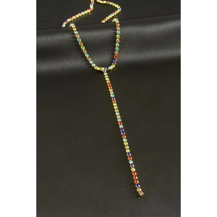 ieg™ Şerit Taşlı Çelik Y Kolye 2 mm