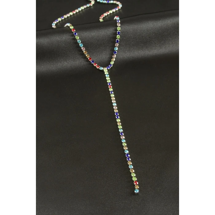 ieg™ Şerit Taşlı Çelik Y Kolye 4 mm