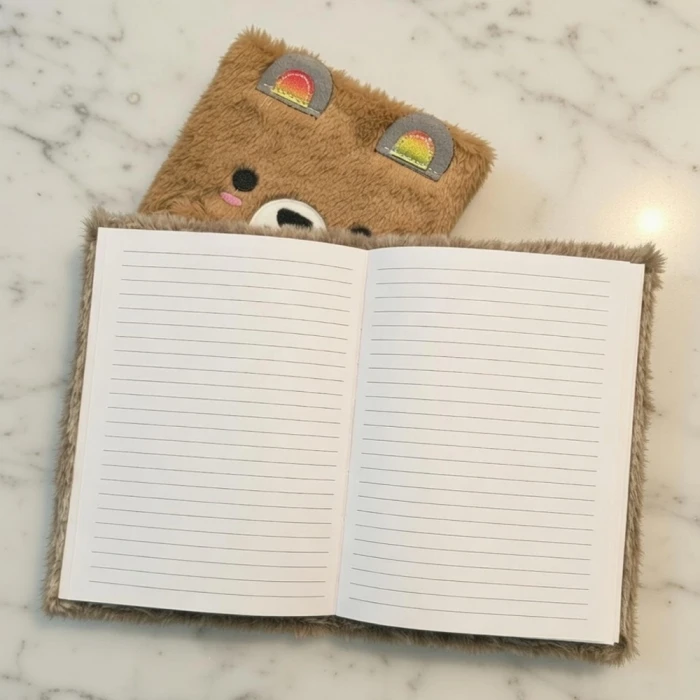 ieg™ Sevimli Ayıcık Peluş Çizgili Defter