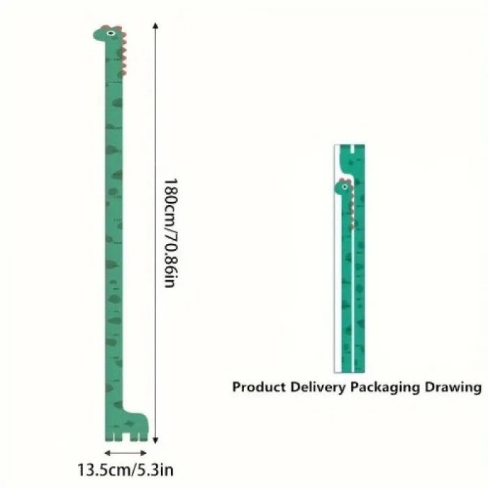 ieg™ Sevimli Figürlü Çocuk Odası Boy Ölçer Sticker 180 cm