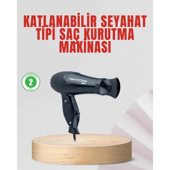 ieg™ Seyahat Tipi Saç Kurutma Makinesi Katlanabilir Hafif Yapı
