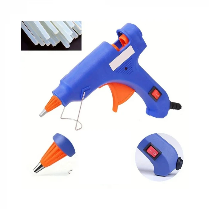 ieg™ Sıcak Silikon Tabancası 60W On/OFF Tuşlu + 4 Adet Tam Boy Kalın Slikon Hediyeli
