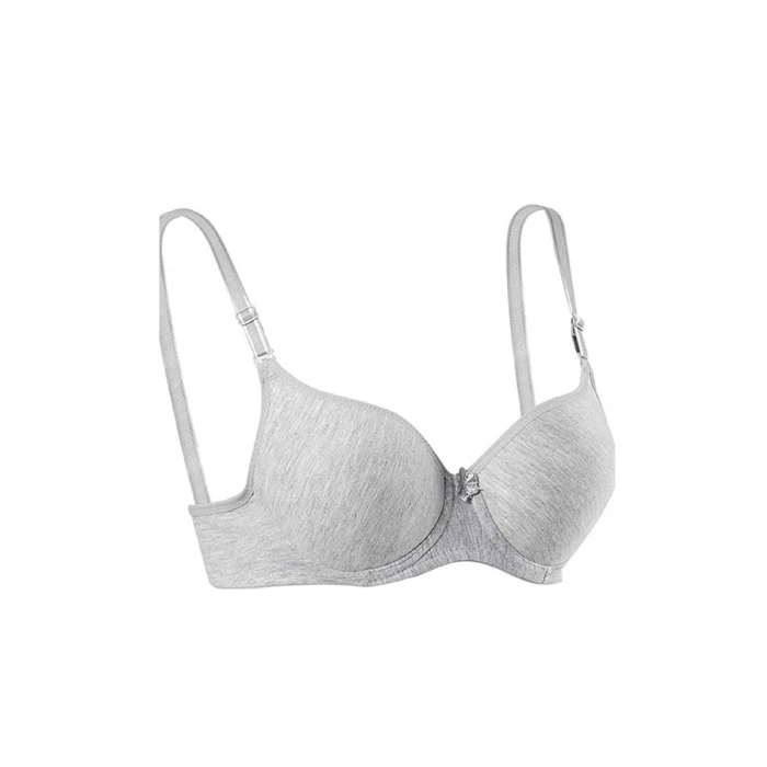 ieg™ Silikonlu Desteksiz Telli Düz Boş Sütyen Gri
