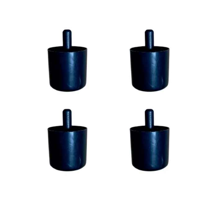 IEG Silindir Plastik Ayak Geçmeli Pimli - 50MM - Siyah 12MM HKS278 - 4 Adet