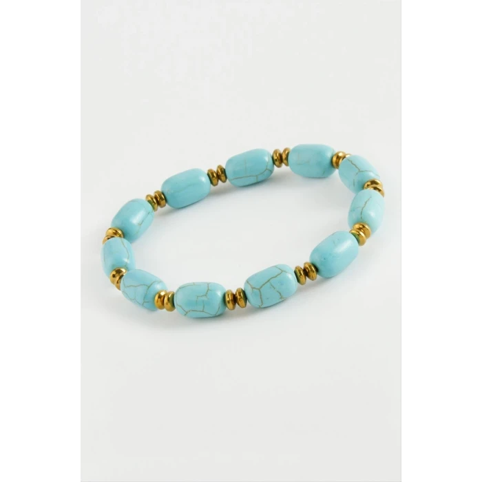 ieg™ Silindir Turkuaz Doğaltaş Bileklik