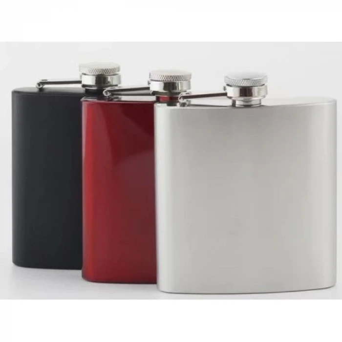 ieg™ Siyah 6 oz Çelik Cep İçki Kanyak Matarası