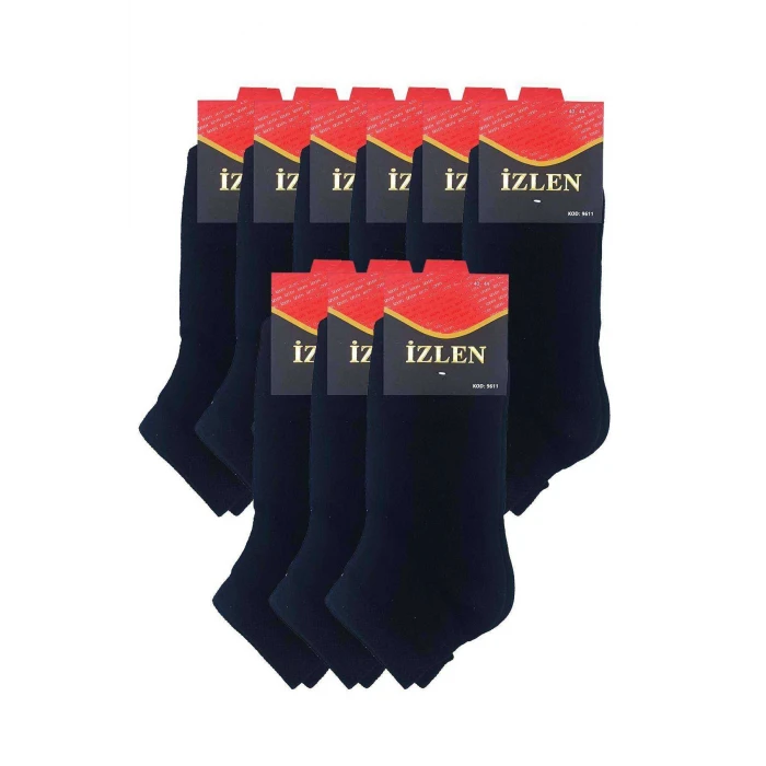 ieg™ Siyah Erkek Kısa Spor Çorap 9 Çift