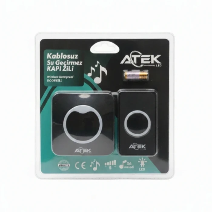 ieg™ Siyah Kablosuz Su Geçirmez Kapı Zili