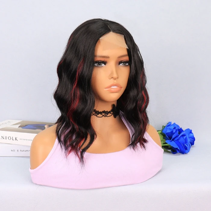 ieg™ Siyah Kızıl Işıltılı Tül Peruk