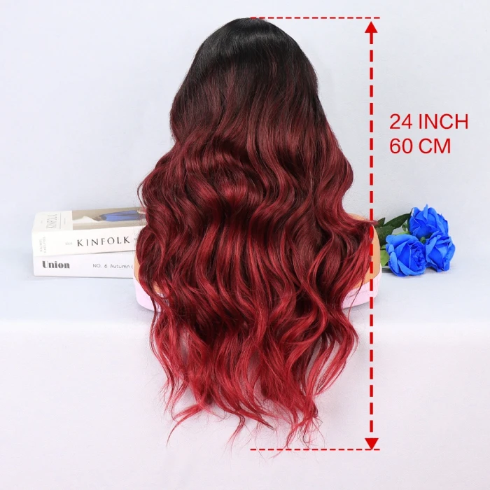 ieg™ Siyah Kızıl Ombreli Tül Peruk