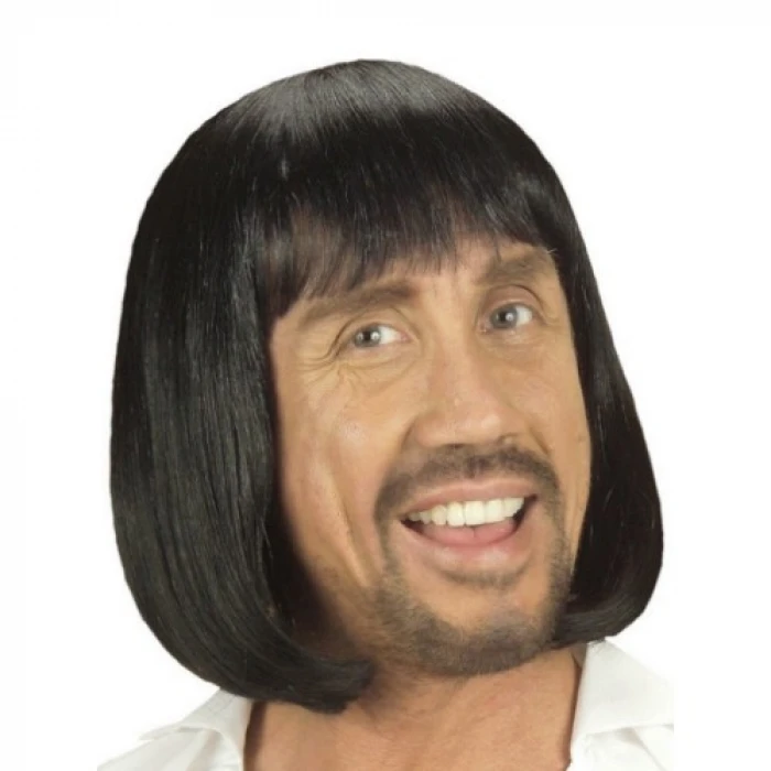 ieg ™ Siyah Renk Erkekler İçin Kısa Ortaçağ Peruğu