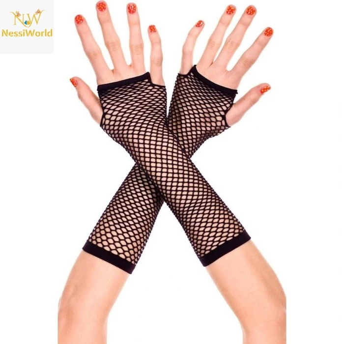 ieg™ Siyah Renk Uzun File Eldiven - Örgü Eldiven Siyah Renk