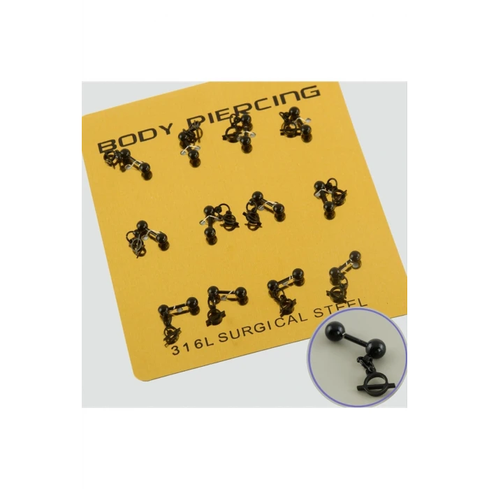 ieg™ Siyah Renkli Sallantılı Çelik Piercing 1 Adet