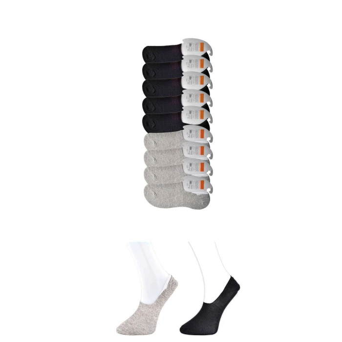 ieg™ Siyah ve Gri Erkek Babet Çorap 9 çift
