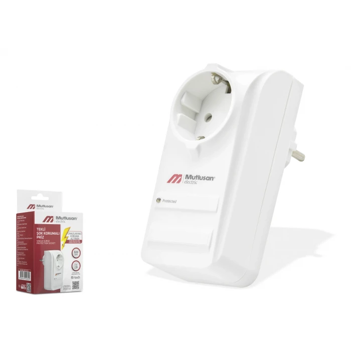 ieg™ Şok Korumalı Tekli Priz - Beyaz