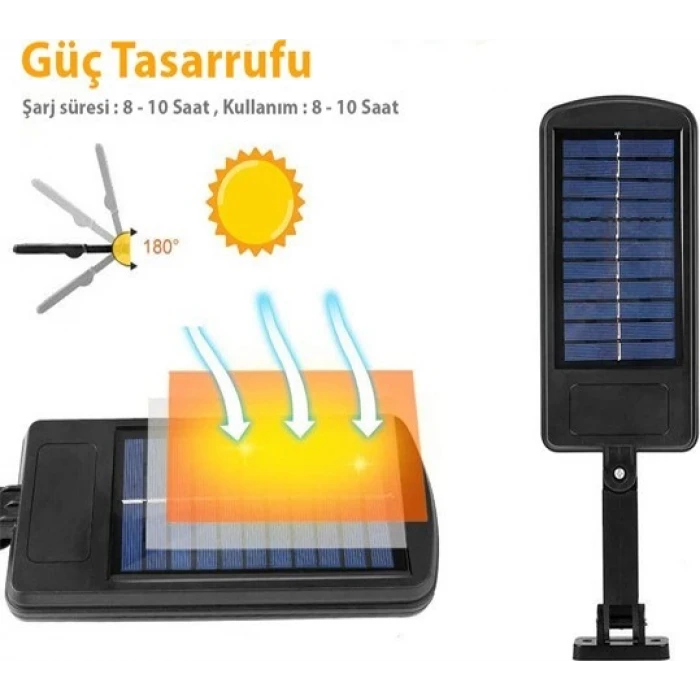 ieg ™ Solar LED Bahçe Sokak Lambası Hareket Sensörlü Kumandalı 3 Modlu Güneş Enerjili