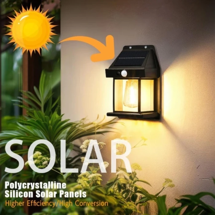 ieg™ Solar Rustik Ampullü Duvar Lambası - Gün Işığı