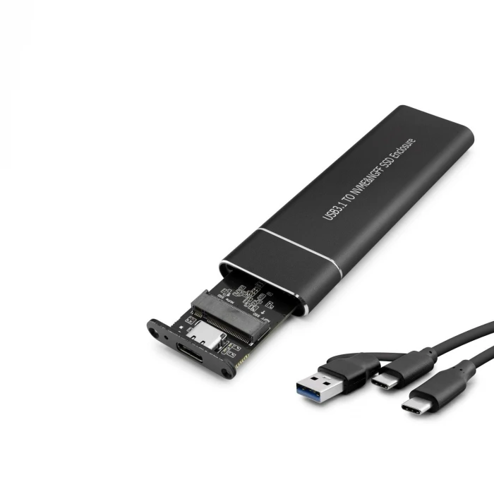 ieg ™ SSD Kutu Type-C 3.1 + Usb3.0 Nvme M2 Chıp Jms581D Siyah HDX1769
