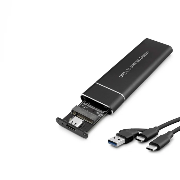 ieg ™ Ssd Kutu Type-C3.1 + Usb3.0 Nvme M2 Chıp Jms583 Siyah HDX1768