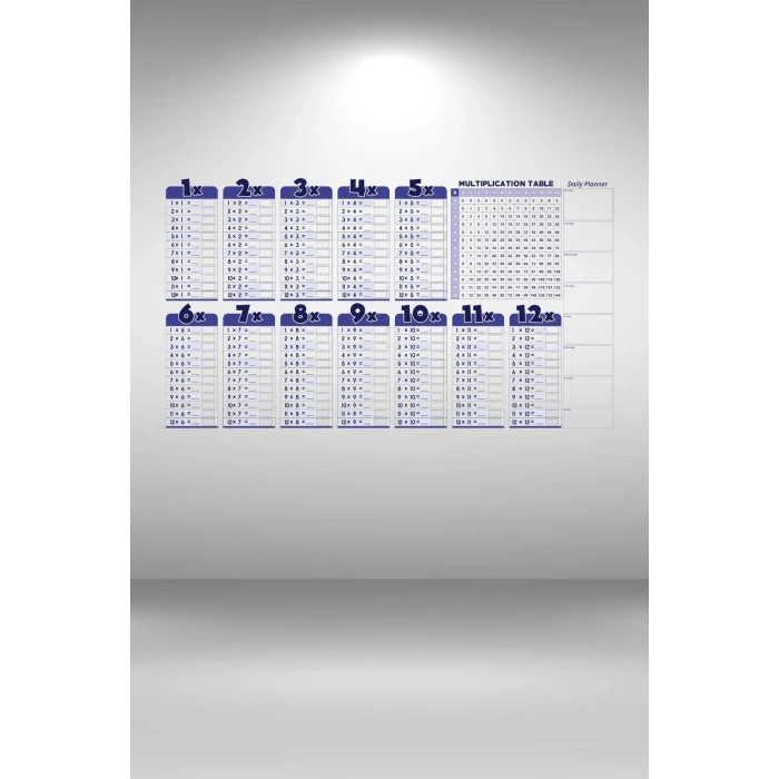 ieg™  Statik Akıllı Kağıt Ingilizce Çarpım Tablosu 100x56 Cm