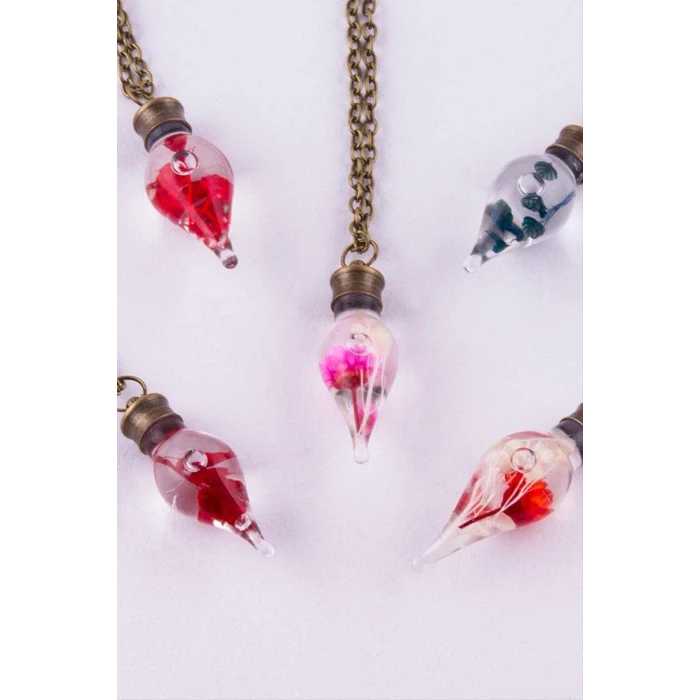 ieg™ Sulu Çiçek Fanus Canlı Kolye