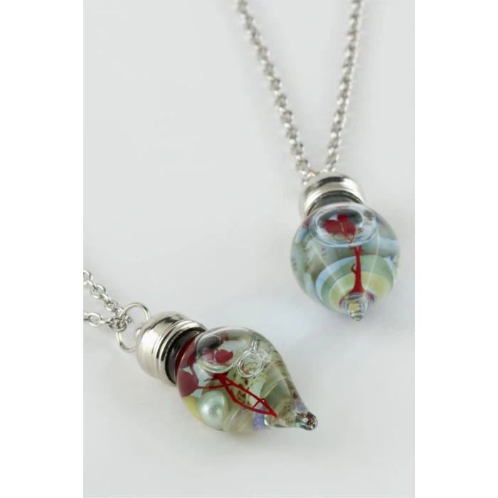 ieg™ Sulu Çiçek Fanus Canlı Kolye