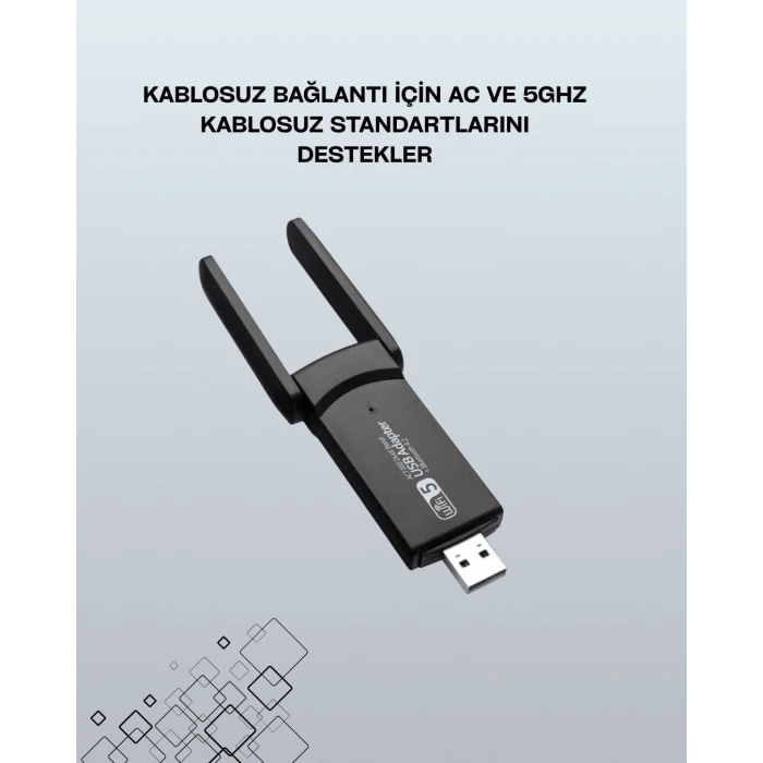 ieg™ Tak-Çalıştır Özellikli Çift Bant WiFi Adaptör – 1200 Mbps