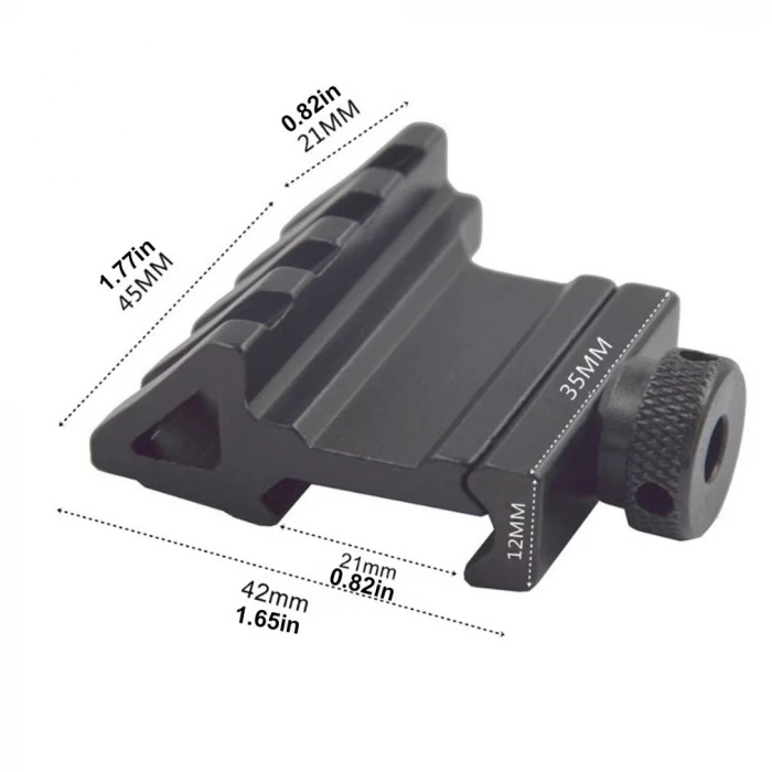 ieg™ Taktik 45 derece açı ofset yan adaptörü RTS 20mm Picatinny ray