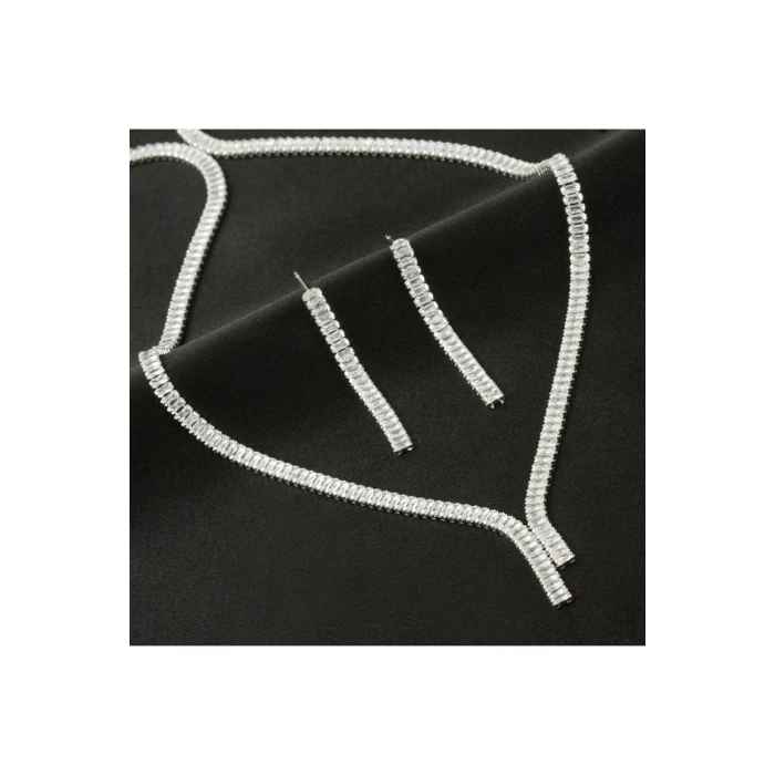 ieg™ Tamtur Baget Taşlı Lüks Set Kolye 4 mm