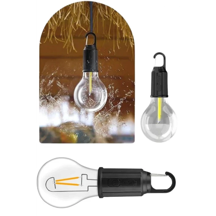 ieg™ Taşınabilir Şarjlı Led Ampul Askılı Lamba Kamp Bahçe Lambası