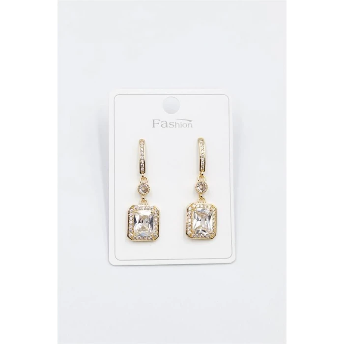 ieg™ Taşlı Baget Küpe - Altın