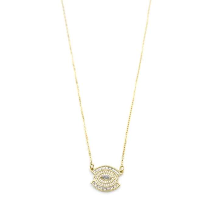 İEG Taşlı Göz Kolye - Altın