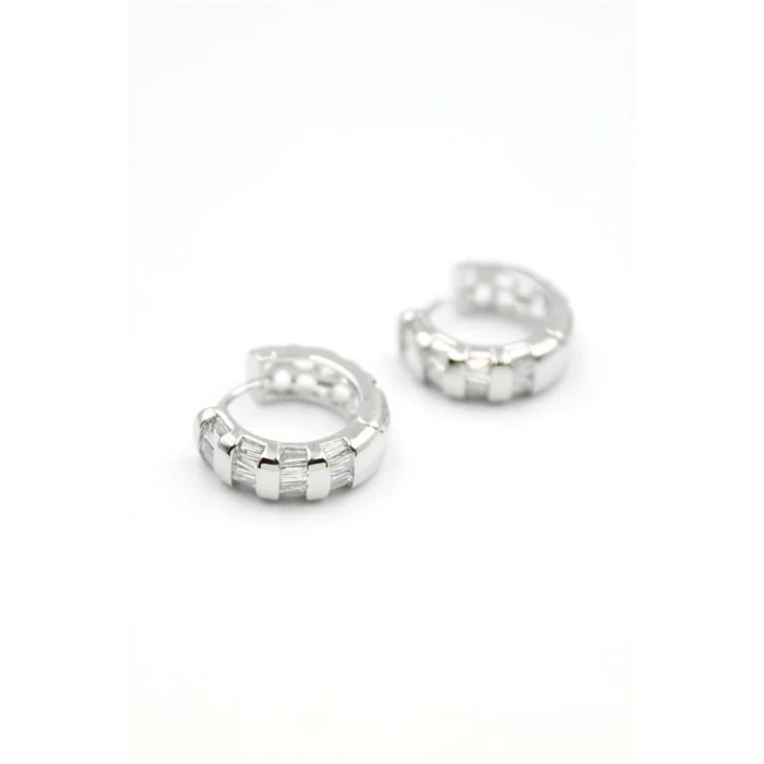 ieg™ Taşlı Halka Küpe - Gümüş