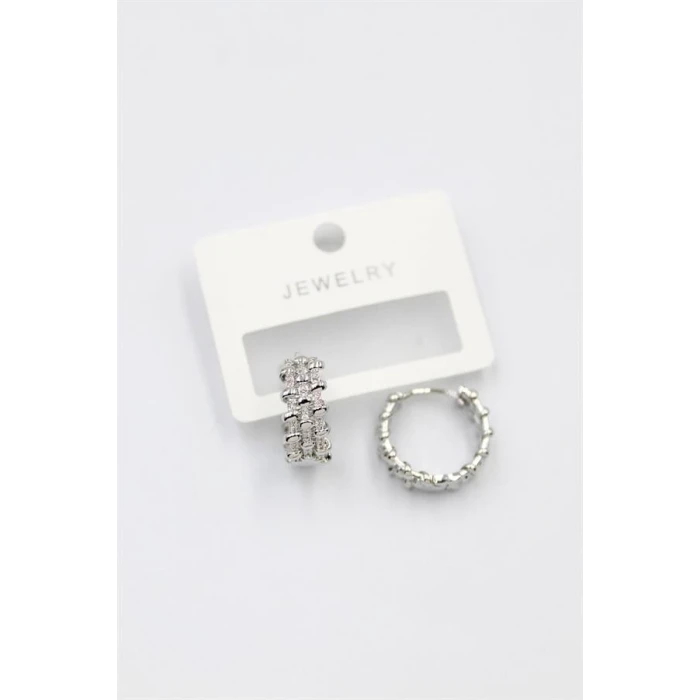 ieg™ Taşlı Halka Küpe - Gümüş