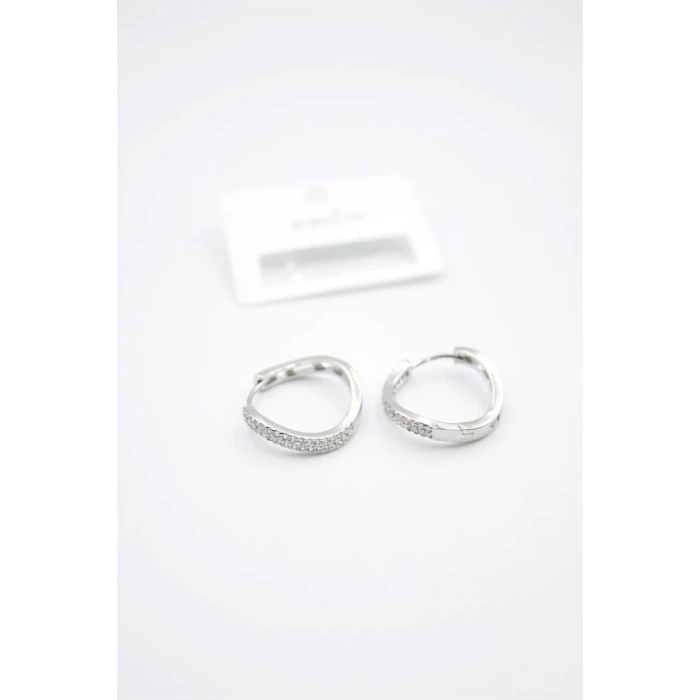 ieg™ Taşlı Halka Küpe - Gümüş