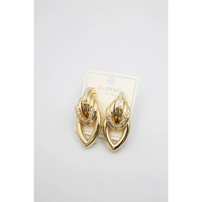 ieg™ Taşlı Halkalı Küpe - Altın