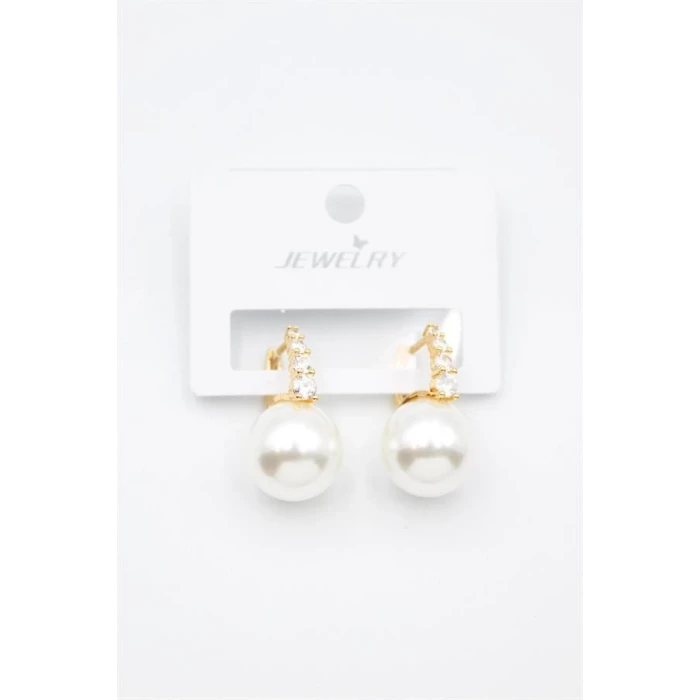 ieg™ Taşlı İnci Küpe - Altın