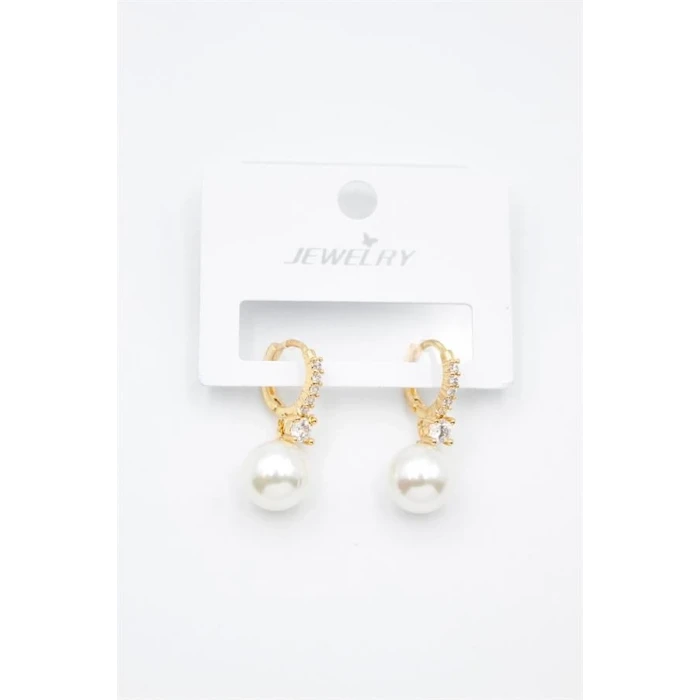 ieg™ Taşlı İnci Küpe - Altın