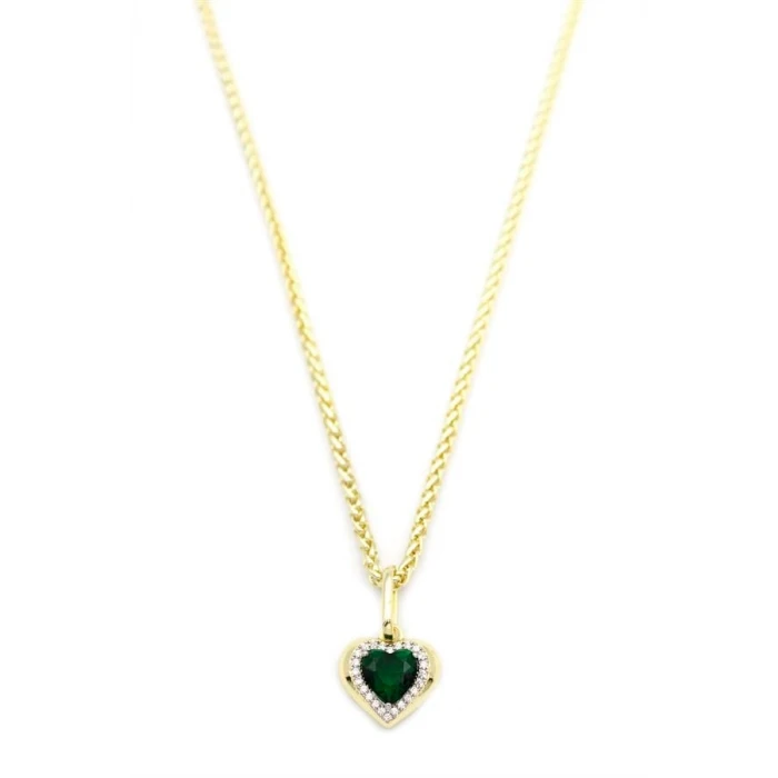 ieg™ Taşlı Kalp Kolye - Yeşil