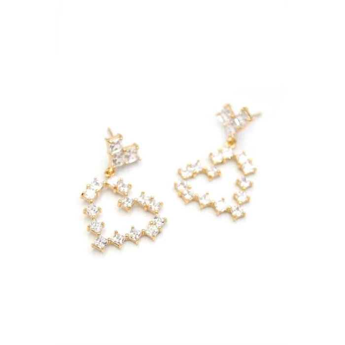 ieg™ Taşlı Kalp Küpe - Altın