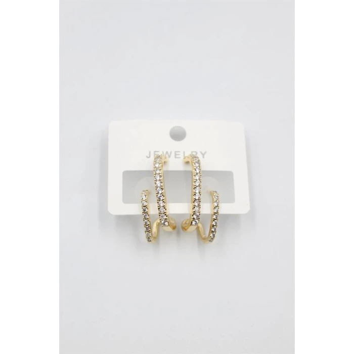 İEG Taşlı Küpe - Altın