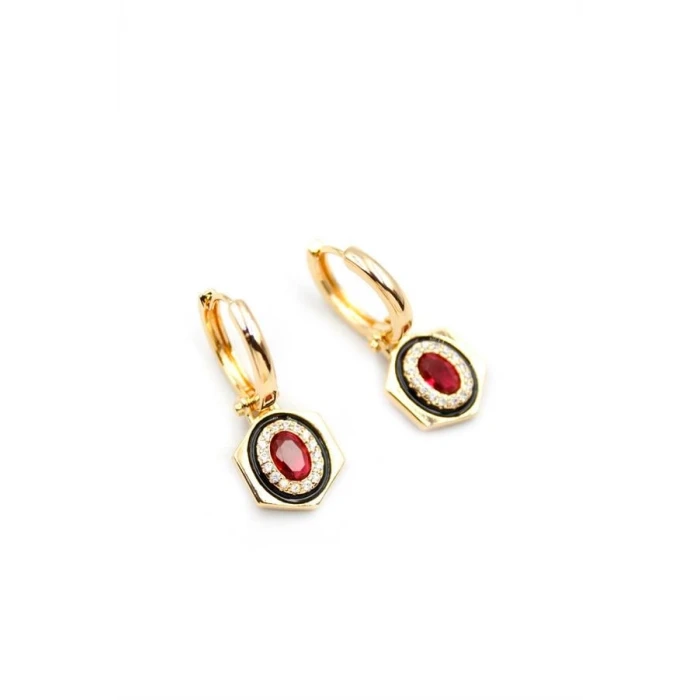 İEG Taşlı Küpe - Pembe