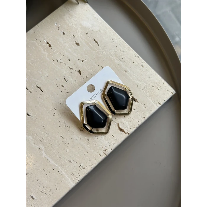 ieg™ Taşlı Küpe - Siyah