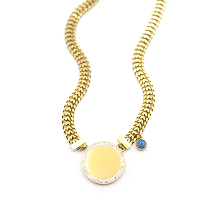 ieg™ Taşlı Plaka Kolye - Altın