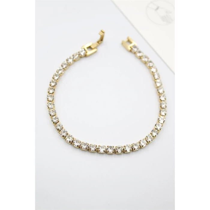 ieg™ Taşlı Su Yolu Çelik Bileklik - Altın