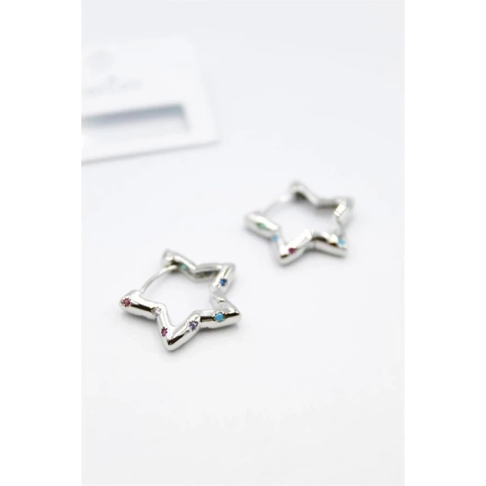 ieg™ Taşlı Yıldız Küpe - Gümüş